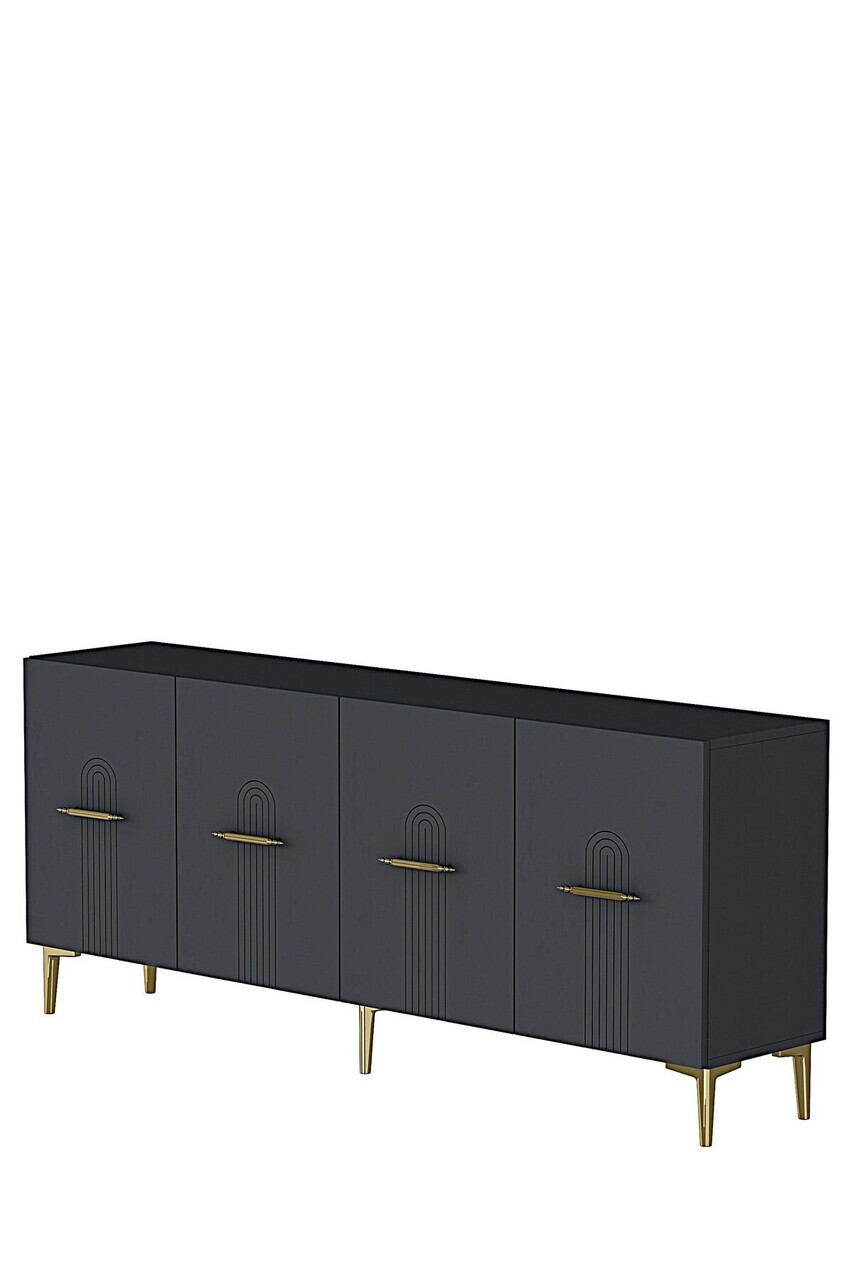 Consola, Hanah Home, Ida 180, 180x75x32 cm, Antracit / Aur — imaginea 4