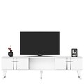Comoda TV, Olivia, Asel, 150x44.6x29.6 cm, PAL , Alb / Argintiu