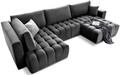 Coltar extensibil dreapta 6 locuri ELTAP, RT-06NU, Bonito, 350x175x92 cm, lemn/poliester, gri inchis
