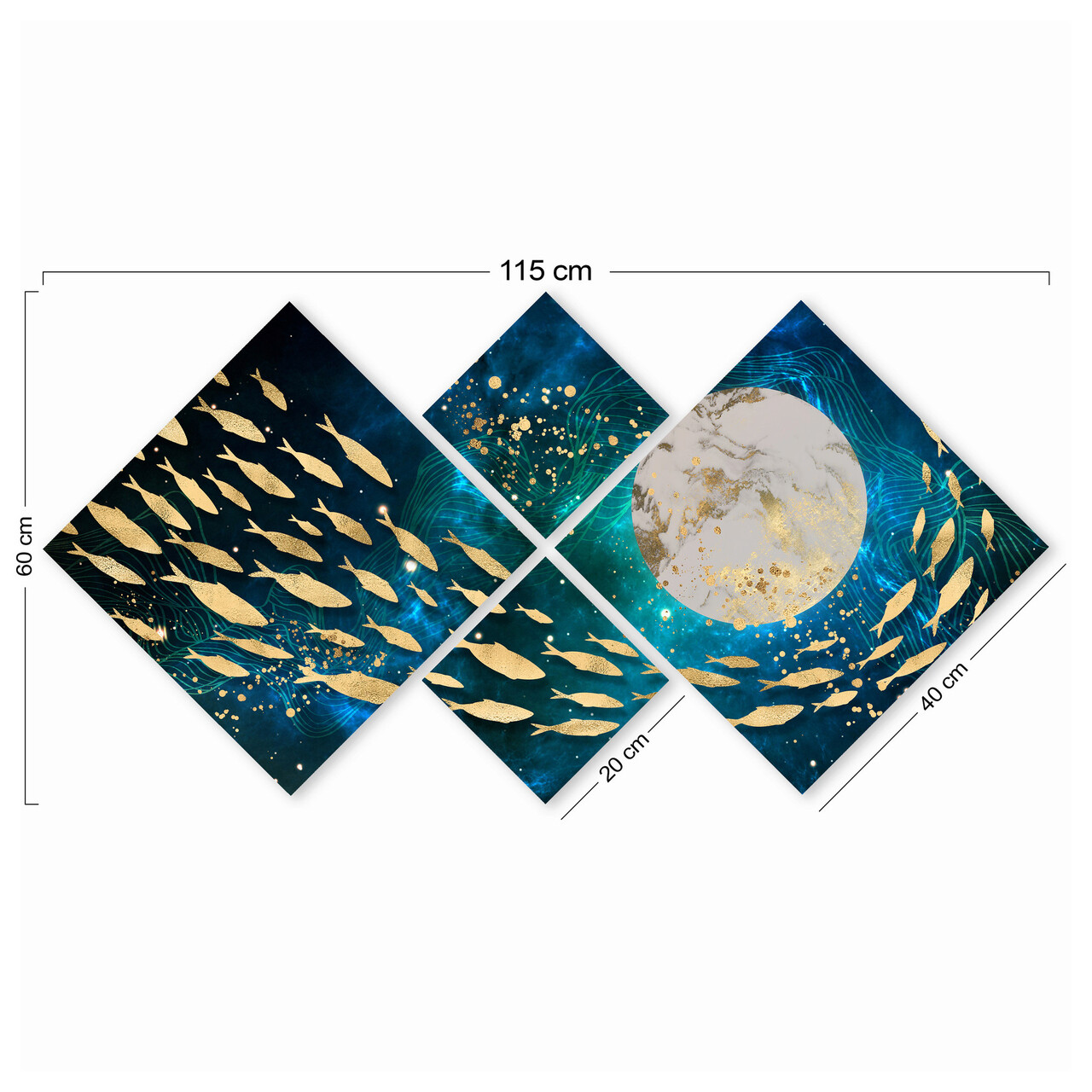 Set 4 tablouri decorative, 4MDF1613488855, MDF, Imprimat UV, Multicolor - 2 | YEO