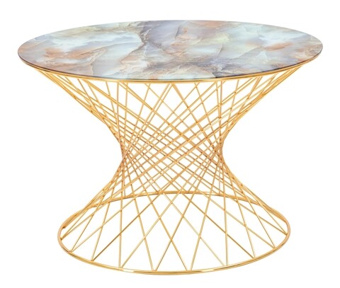 Masuta de cafea Tower, Mauro Ferretti, Ø 70x46 cm, fier, auriu