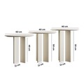 Set masuta de cafea, Rotexa, Leo (55 + 50 + 45), MDF , Crem