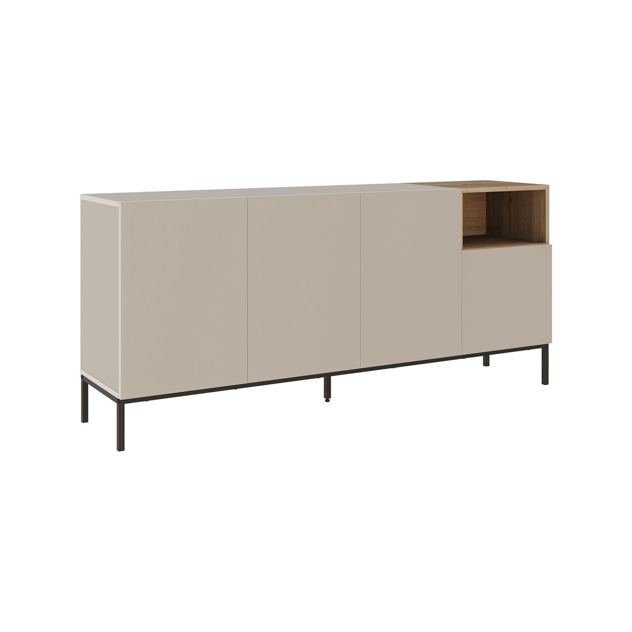 Consola, Hanah Home, Cailin 180, 180x80x41.8 cm, PAL, Gresie / Stejar Sepet / Negru - 3