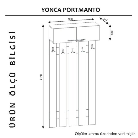 Cuier Yonca, Woody Fashion, 90x31.4x210 cm, alb