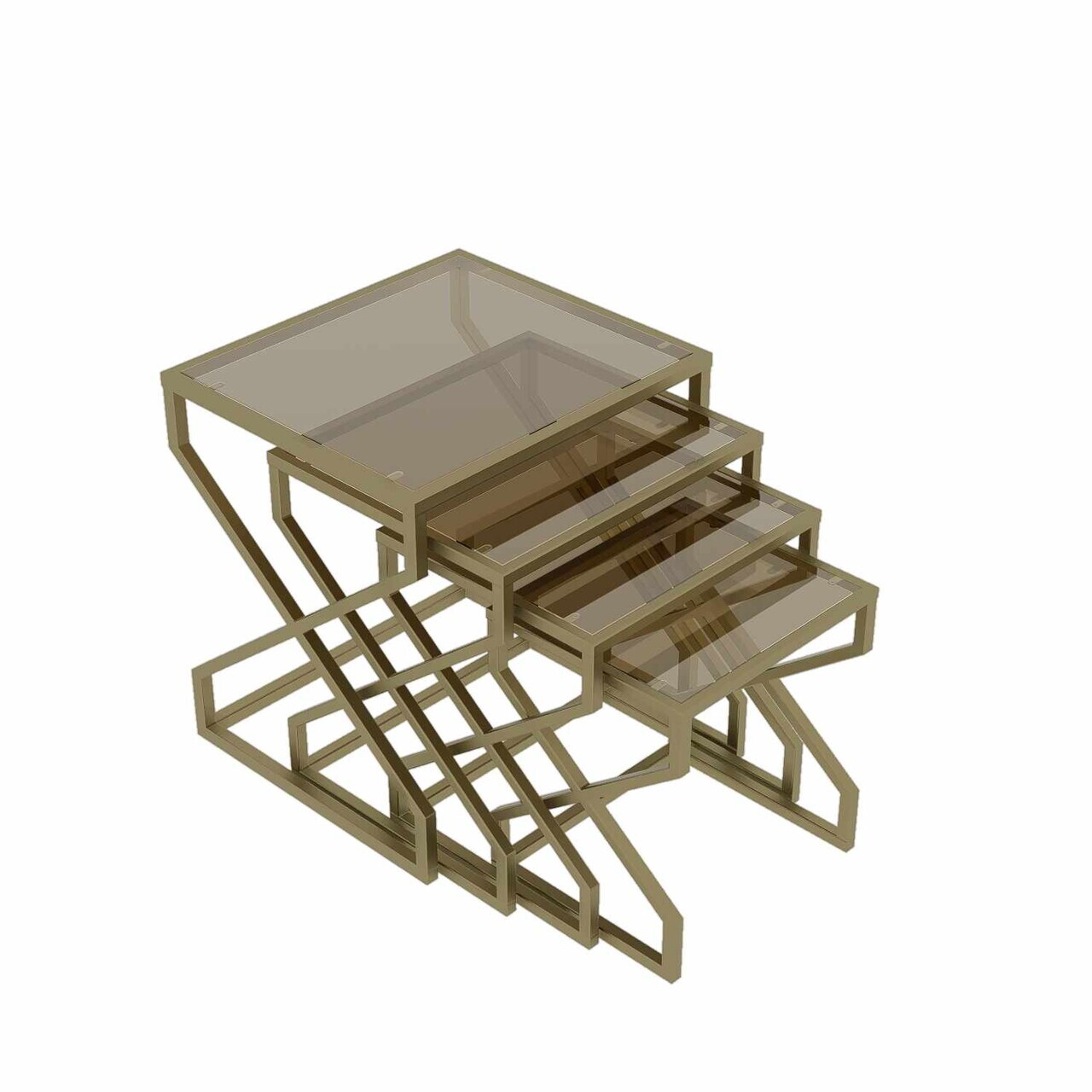 Set masute Nesting 4 piese, Hanah Home, Ela, Antic / Bronz — imaginea 3