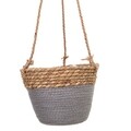 Ghiveci suspendabil, Creaciones Meng, 20x16 cm, stuf, natural/gri