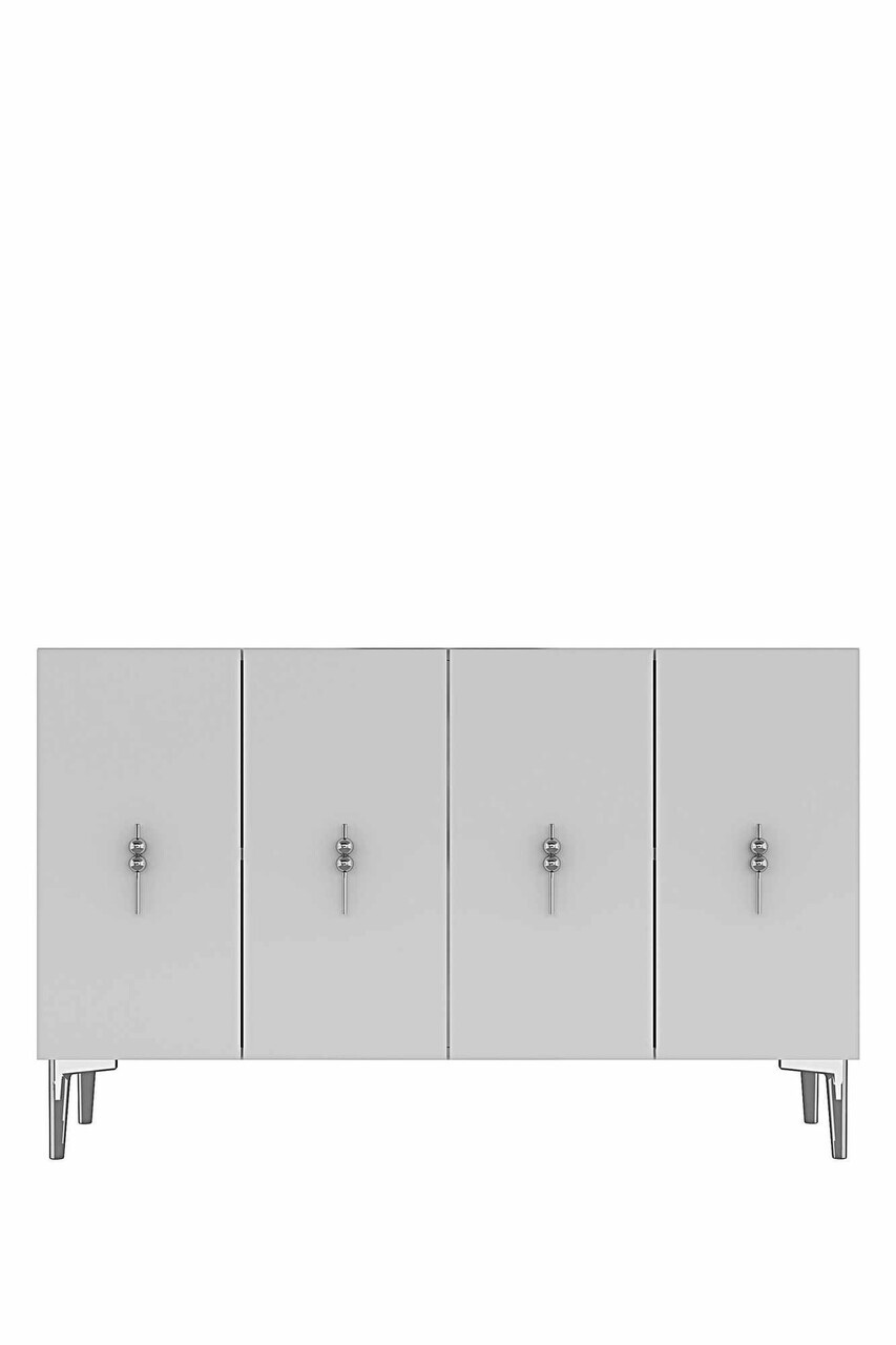 Consola, Hanah Home, Ayshe 120, 120x75x32 cm, Alb / Argintiu — imaginea 4