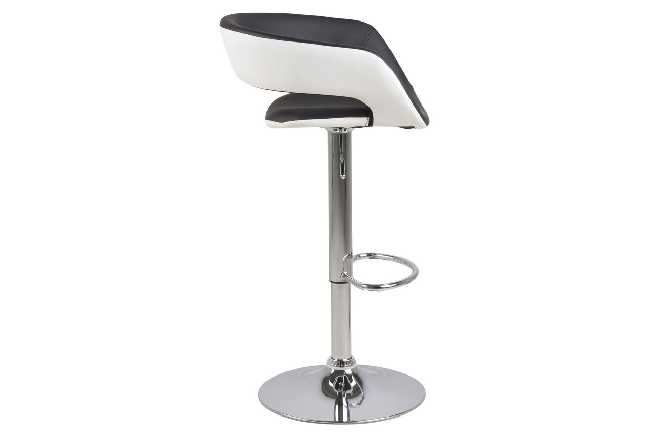Scaun de bar Grace, Actona, 54.5x48.5x101 cm, rotativ, piele ecologica/otel, negru - view 8