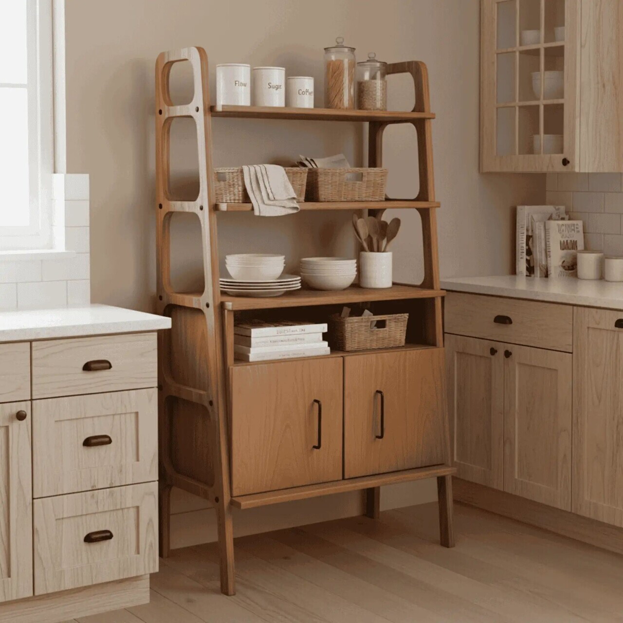 Corp biblioteca, Hanah Home, CPT4676-50, 75x140x40 cm, PLACAJ CARPEN, Maro — imaginea 2