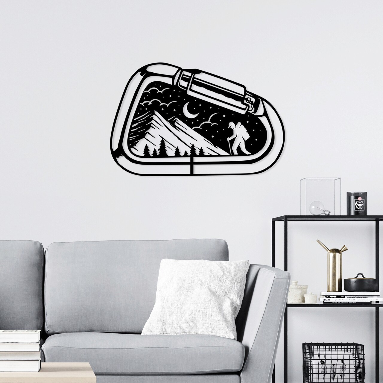 Decoratiune de perete, Camp Life, Metal, Dimensiune: 70 x 45 cm, Negru - 1 | YEO