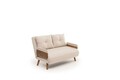 Canapea extensibilă cu 2 locuri, Futon, 859FTN2722, Metal , Crem