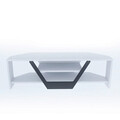 Comoda TV, Retricy, Sares, 120x35x36.8 cm, PAL, Alb/Negru