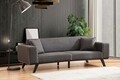 Canapea extensibila 3 locuri, Artie, 560ARE2915, Lemn de fag / PAL, Antracit