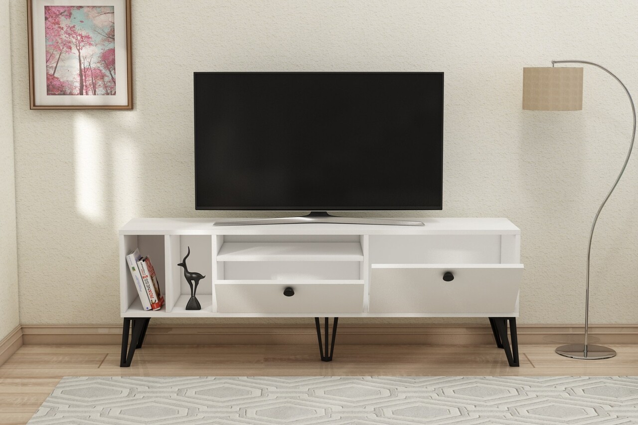 Comoda TV, Coraline, Aris, 150x53x35 cm, PAL, Alb - 2 | YEO