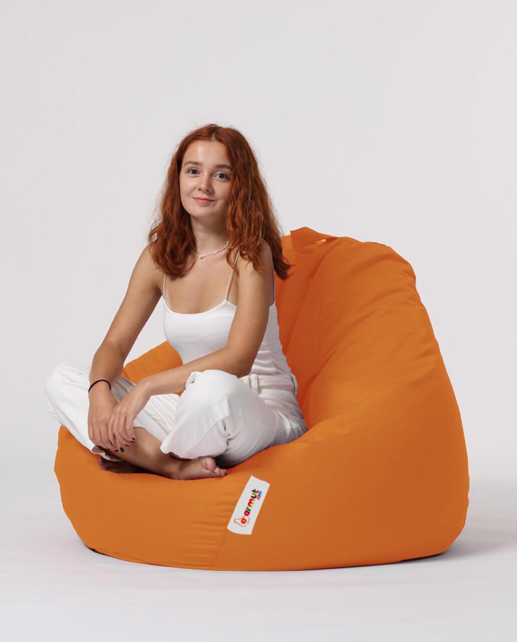 Fotoliu Puf, Bean Bag, Ferndale Premium XXL, 115 X 130 Cm, Poliester Impermeabil, Portocaliu