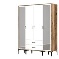 Dulap pentru haine, Hommy Craft, Kumsal RTR, 160x47.5x201.4 cm, PAL, Nuc/Alb
