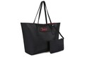 Geanta Juicy Couture 168, 45x13x30 cm, piele ecologica, negru/rosu