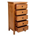Comoda cu 5 sertare Creaciones Meng, 47x37x93 cm, lemnb de pin/MDF, maro