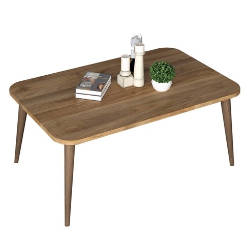 Masuta de cafea Tobit, Pakoworld, 89x55x39 cm, PAL melaminat, walnut/maro