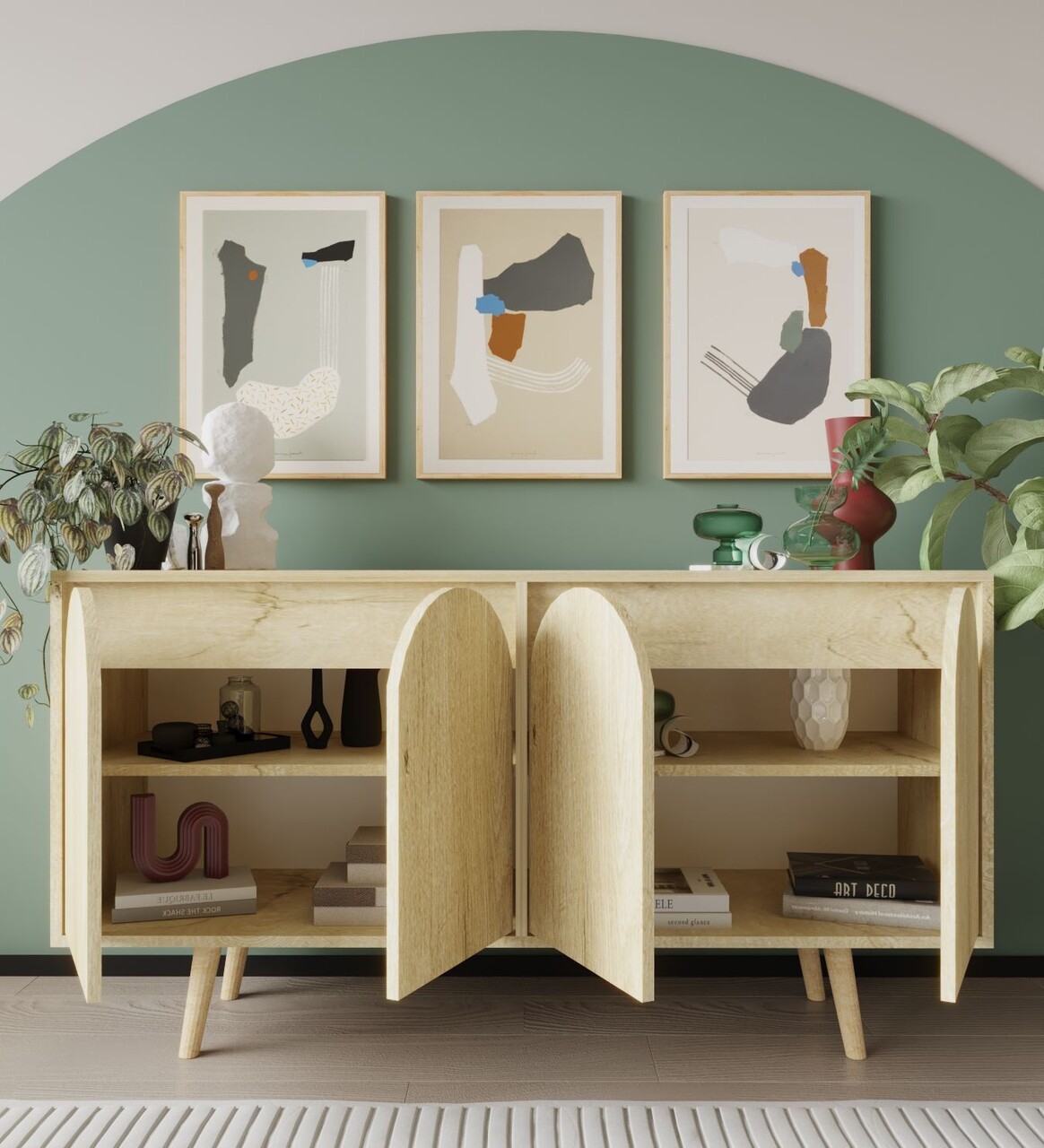 Consola, Hanah Home, Venezia 150, 150x80x45 cm, PAL, Maro - view 3