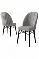 Set de scaune, Charlotte, Ritim, Metal, Gri/Negru