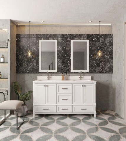 Set mobilier de baie (3 piese), Jussara, Yukon 60, Alb Jussara