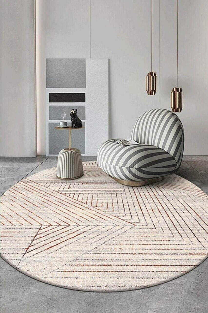 Covor, DC-0001167-0043, 140x140 cm, Poliester, Crem