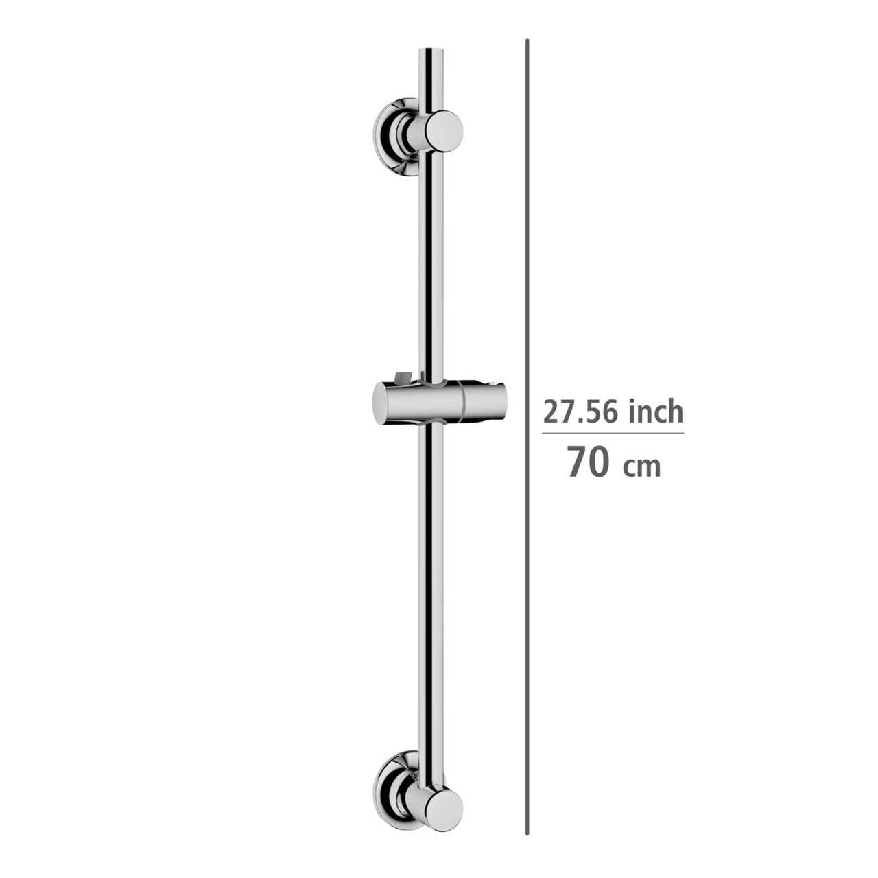 Bara cu suport pentru dus, Wenko, Shower, 70 cm, inox, gri cromat - 1 | YEO