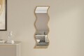 Oglinda decorativa, Siam, Safi, 40x120x2.2 cm, MDF , Alb / Natural