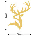 Decoratiune de perete, Dear2, Metal, Dimensiune: 38 x 53 cm, Auriu