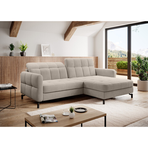 Coltar extensibil dreapta 3 locuri ELTAP, Lore-10, Lorelle, 225x160x105 cm, lemn/poliester, bej