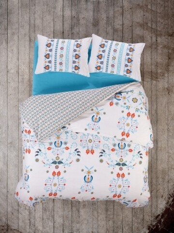 Lenjerie de pat pentru o persoana, 3 piese, 100% bumbac ranforce, Cotton Box, Cesminaz
