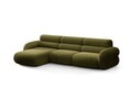 Coltar stanga 4 locuri, Neo, Micadoni Home, 305x165x83 cm, tesatura Boucle, verde oliv inchis