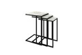 Set masute 3 piese, Puqa Design, Stoli, PAL, Negru / Cyrstal