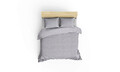 Lenjerie de pat dubla King (EU) (ES), Ornament - Grey, Victoria, Bumbac Ranforce