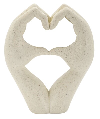 Figurina /sculptura decorativa Love Stons, Mauro Ferretti, 16.5x7x20 cm, polirasina, crem
