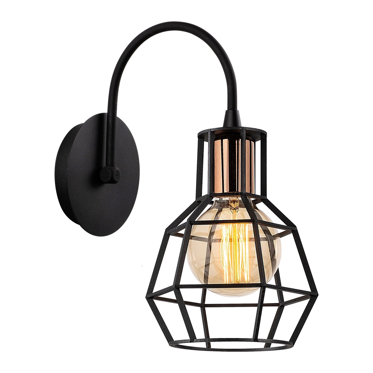 Aplica de perete, Alby, 525NOR3180, Metal, Negru/Bronz - 1 | YEO