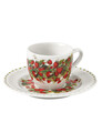 Set 4 cesti cu farfurie pentru cafea, Le Primizie v2, Brandani, D12.5x6.5 cm, 90 ml, portelan