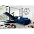 Coltar extensibil stanga 3 locuri ELTAP, LT-40VE, Grayson, 278x205x92 cm, lemn/poliester, albastru inchis