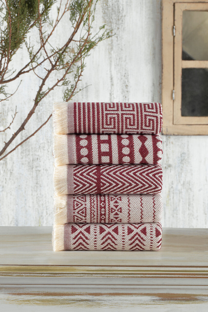 Set prosoape de baie, Viaden, Maya, Bumbac, Rosu claret