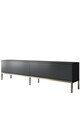 Comoda TV, Bexley, Lord, 180x47x30 cm, PAL, Antracit / Aur