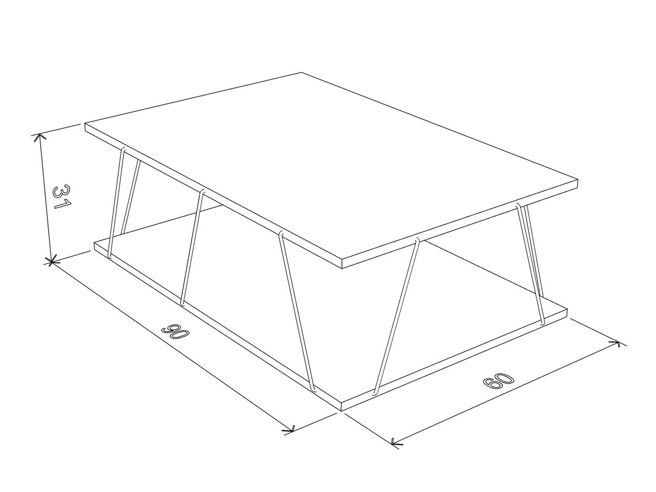 Masuta De Cafea Rafevi Tars, 90 X 60 X 30.5 Cm, PAL/metal, Alb/galben