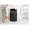Cos de gunoi cu pedala, Brabantia, Bo Pedal, 60 L, 36.3x54.1x65.2 cm, otel, negru mat