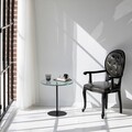 Masa de colt, Neostill, Chill-Out, 50 x 50 x 50 cm, sticla temperata/metal, negru