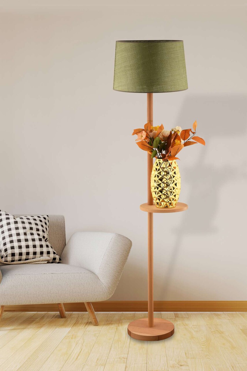 Lampadar, L'essentiel Maison, 433NUV1520, Verde / Stejar