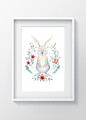 Tablou decorativ Rabbit, Oyo Kids, 29x24 cm, lemn/MDF, multicolor