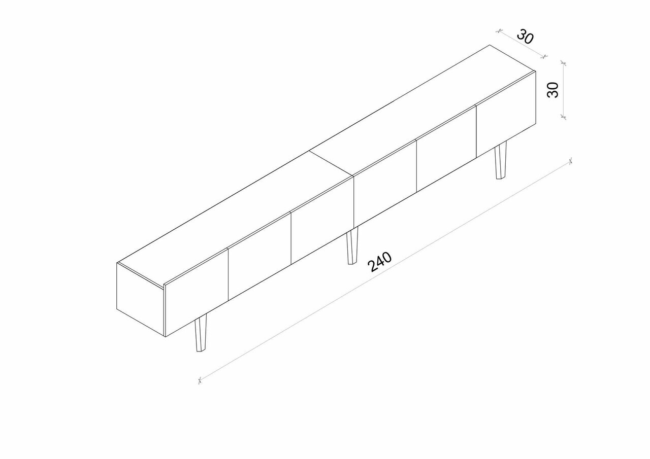 Comoda TV, Hanah Home, Capella 240, 240x50x29 cm, MDF, Albastru - view 5