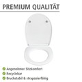 Capac de toaleta cu sistem automat de coborare Tavola, Wenko, 36.5x45 cm, termoplastic/inox, alb