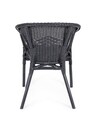 Scaun pentru gradina Alliss, Bizzotto, 58x61x74 cm, ratan/rachita, negru