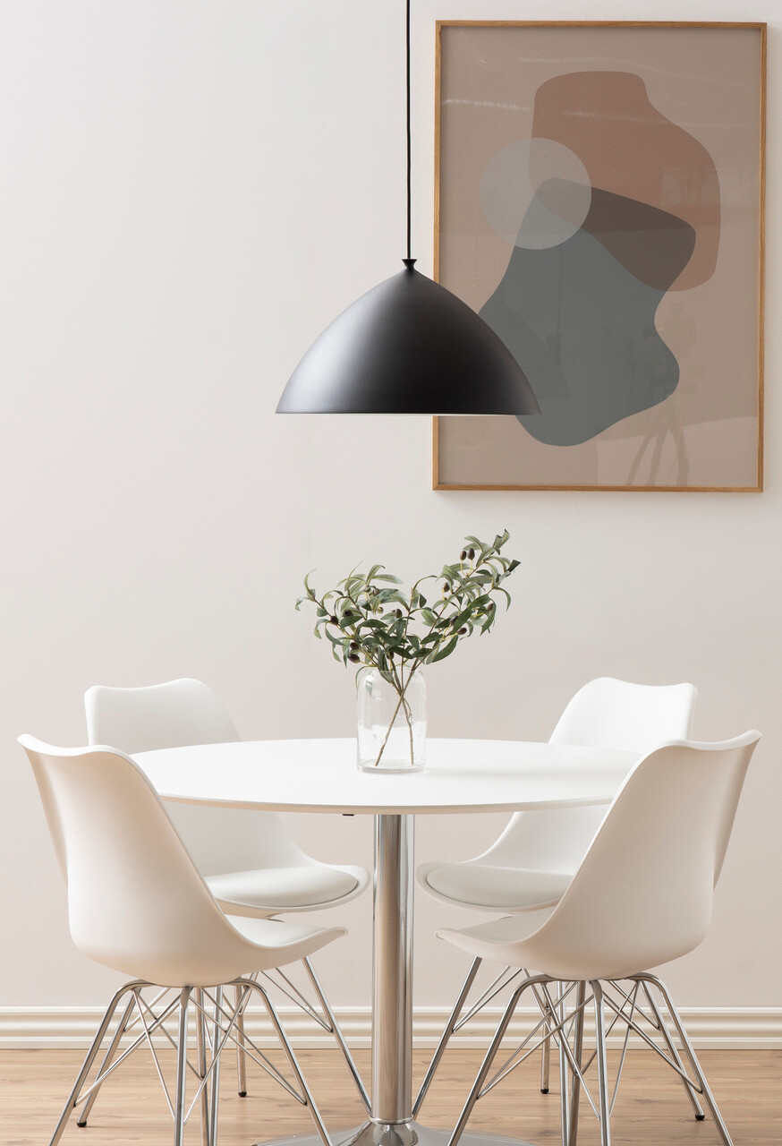 Scaun Eris, Actona, 48.5x54x85.5 cm, piele ecologica/otel, alb/crom - view 5
